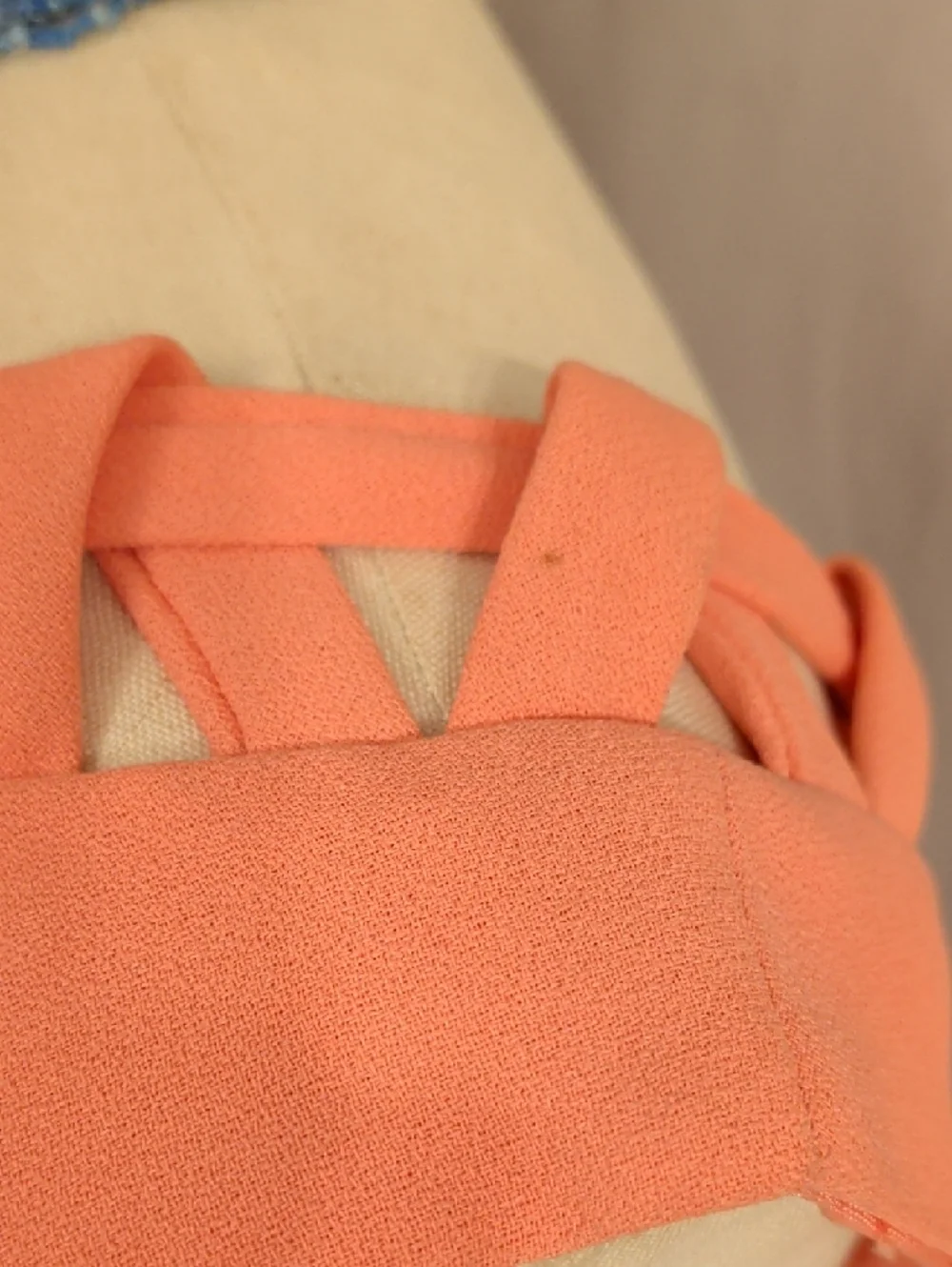 Vintage Fifties Sleeveless Coral Midi Dress with Lattice Neckline Elegant SeeMes - Picture 6 of 12